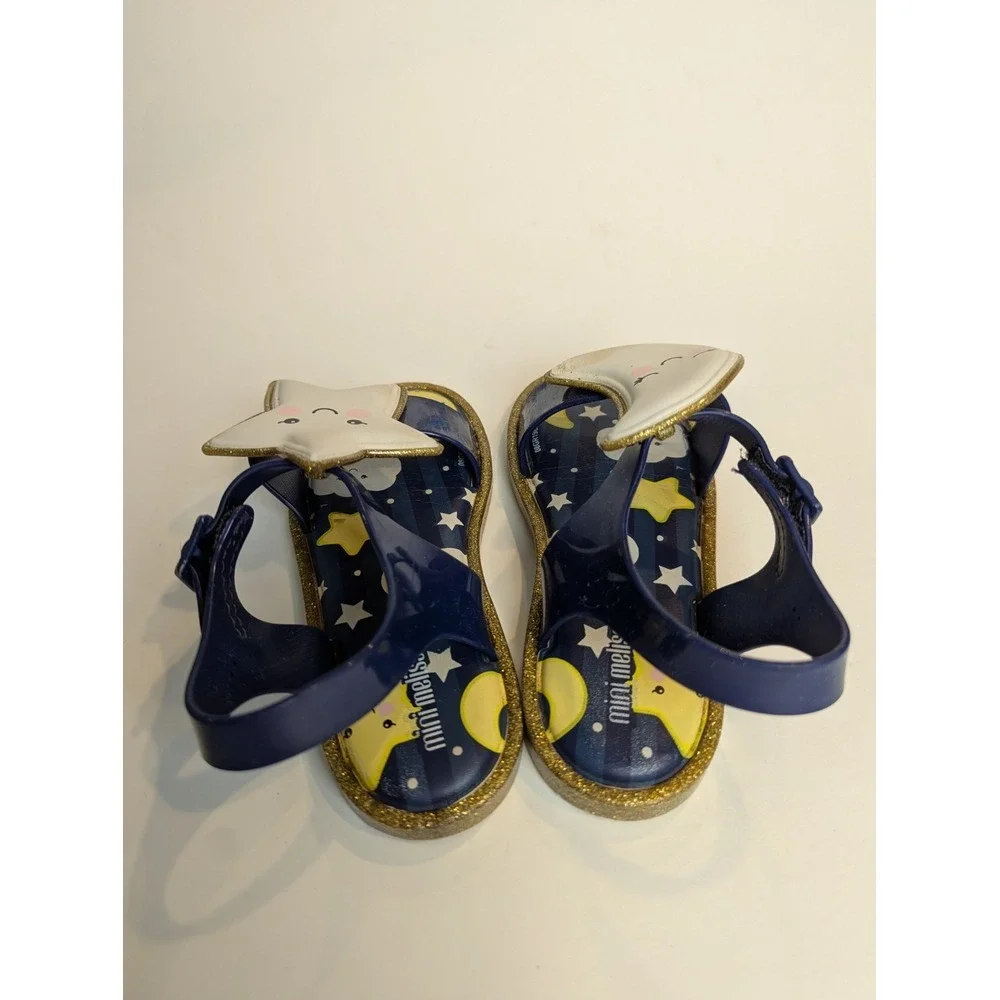 Mini Melissa Toddler Girl‎ Jelly Sandals Size 11 Star & Moon Sweet Dreams Navy